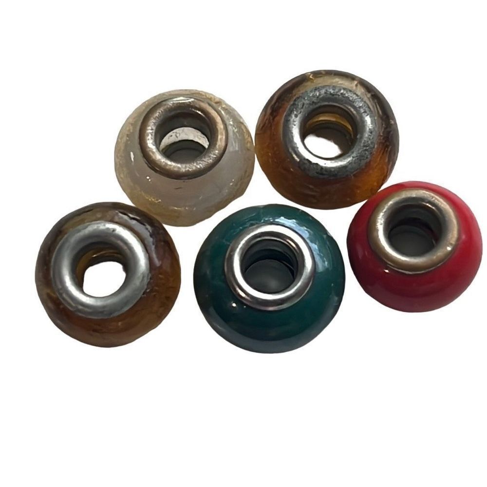 5 Pieces Vintage Glass Beads Charm Jewelry Accessories